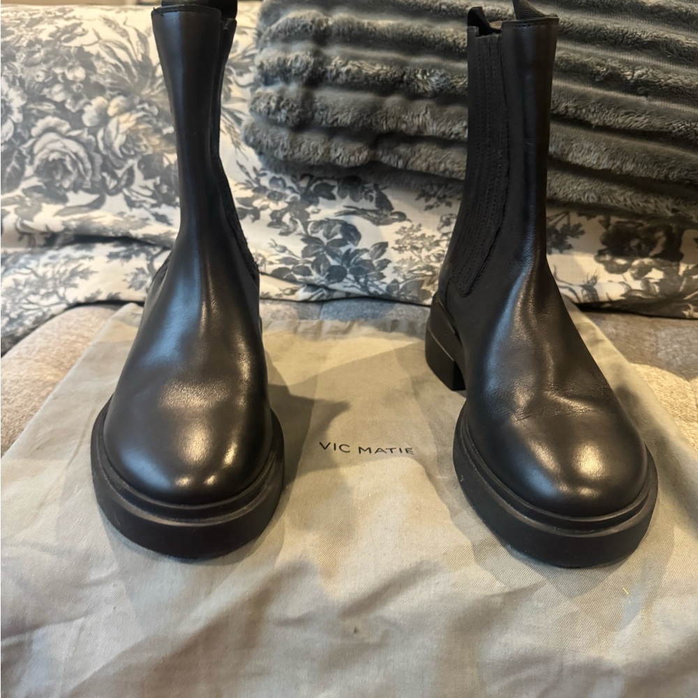 Vic Matie Black Combat & Moto Boots